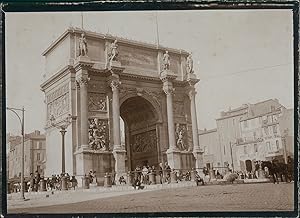 France, Marseille, La Porte d'Aix, ca.1900, Vintage citrate print
