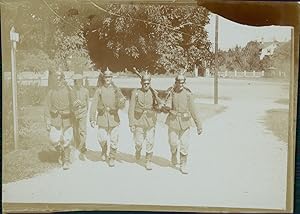 Allemagne, Soldats en uniforme, ca.1900, Vintage citrate print