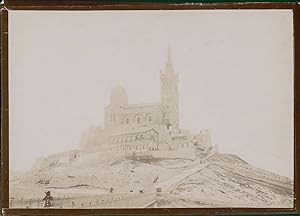 France, Marseille, Notre-Dame de la Garde, ca.1900, Vintage citrate print