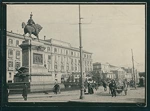 Italie, Naples, Le Grand Hotel de Londres, ca.1900, Vintage silver print