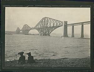 Écosse, Queensferry, Le pont du Forth, ca.1900, Vintage silver print