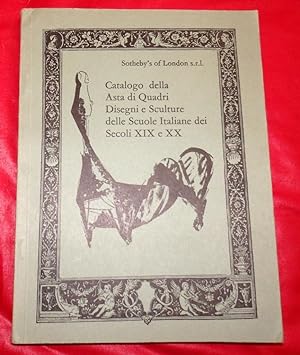 Catalogo della Asta di Quadri Disegni e Sculture delle Scuole Italiane die Secoli XIX e XX. 1969