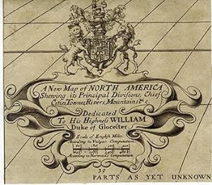 Cartouche for A New Map of North America Shewing its Principal Divisions, Chief Cities, Townes?&c...