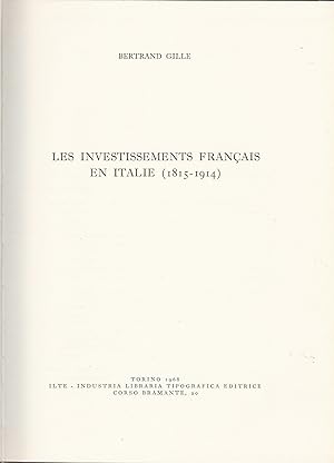 Les investissements français en Italie (1815-1914)