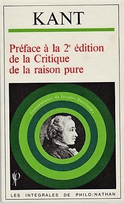 Kant. Préface à la 2e édition de la Critique de la raison pure
