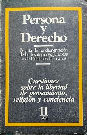 Persona y Derecho N°1.- 1984. Revista de fundamentación de las instituciones jurídicas y de los d...