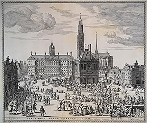Kupferstich von 1655. Stadt-Huys, Waegh en Marckt van Amsteldam.