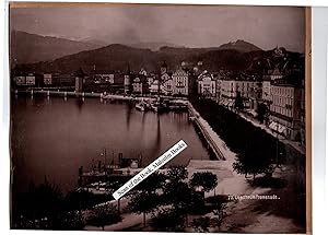 77 - Lucerne, la Promenade Original photograph c1880-1890 Switzerland