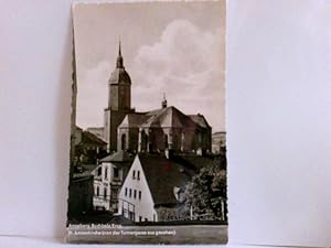 Annaberg-Buchholz im Erzgebirge. St. Annenkirche von der Turnergasse aus gesehen. Gebäudeansicht,...