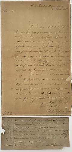 Letter (text in the hand of aide-de-camp Tench Tilghman) signed ("Go. Washington"), as commander-...