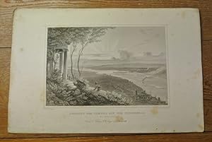 Aussicht vom Tempel auf dem Niederwald. Stahlstich von 1847. (= Bildtafel aus: Der Rhein und die ...