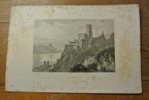 Gutenfels. Stahlstich von 1847. (= Bildtafel aus: Der Rhein und die Rheinlande dargestellt in mal...