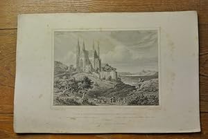 Die St. Apollinariuskirche bei Remagen. Stahlstich von 1847. (= Bildtafel aus: Der Rhein und die ...