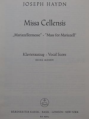 HAYDN Joseph Missa Cellensis Mariazllermesse Chant Piano