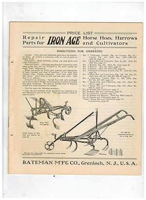 REPAIR PARTS FOR IRON AGE HORSE HOES, HARROWS AND CULTIVATORS