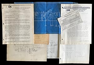 Silver-Marshall Typed Letter Signed, Silver-Marshall General Service Bulletin, Blue Print Schemat...