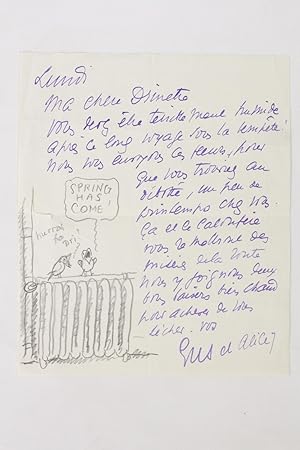 Lettre autographe signée de Gus Bofa