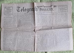 Telegraph (belfast telegraph), Monday November 11, 1918, Special Bulletin, Germany Surrenders, Ar...