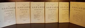 Six issues of "The Harvard Monthly" literary journal, including December 1887, February-June 1888