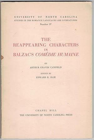 The Reappearing characters in Balzac's Comédie humaine. Edited by Edward B. Ham.