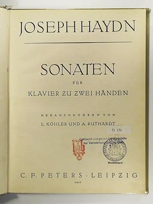 Haydn - Sonaten für Klavier zu zwei Händen - herausgeben von L. Köhler und A. Ruthardt - Edition ...