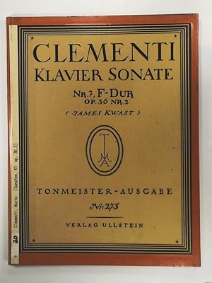 Clementi - Klaviersonate Nr 7 F-Dur Opus 36 Nr 2 (James Kwast). Tonmeister Ausgabe 275