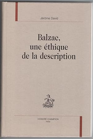 Balzac, une éthique de la description.