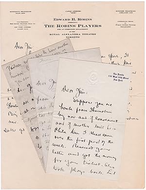 [Four c.1910s Autograph Letters Signed from Edward Haas Robins, American Stage and Film Actor, Ca...