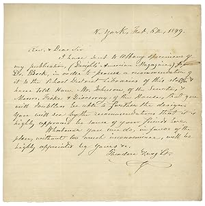 1849 Autograph Letter Signed by Theodore Dwight seeking recommendations for his Dwight's American...