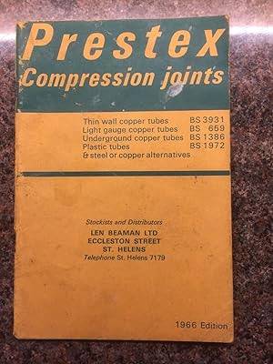 Prestex Compression Joints 1966 Edition (Stockist Len Beaman Ltd Eccleston Street St. Helens)
