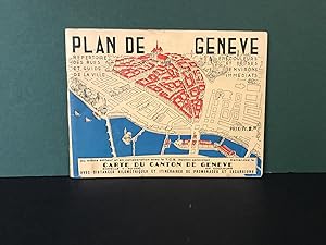 Plan de Geneve: Et de ses Environs, en Couleurs avec Repertoire Alphabetique des rues - Promenade...