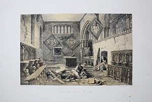 Fine Original Lithotint Illustration of Arundel Church in Sussex By S. Prout. Published By Chapma...