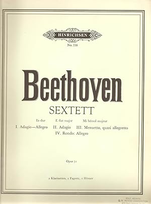 Beethoven Sextet for 2 clarinets, 2 horns & 2 bassoons in E flat major, Op. 71