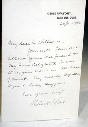 Autographed Letter Signed to Fellow Astronomer