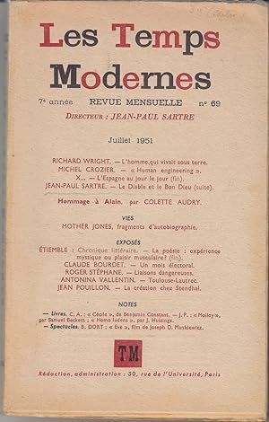 Les Temps Modernes. Revue Mensuelle. Juillet 1951.