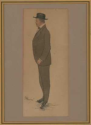 Cecil Holman - Framed 1915 Watercolour, English Gentleman