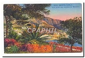 Monte Carlo Carte Postale Ancienne vue prise des jardins de Monaco