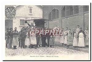 Abattoirs de la Villette Carte Postale Ancienne MEneurs de viande (reproduction) (boucher boucher...