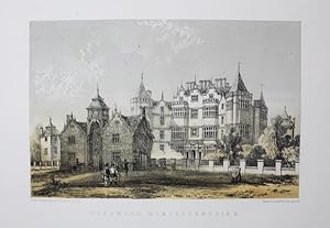 Fine Original Lithotint Illustration of Westwood House in Worcestershire By F. W. Fairholt F.S.A....