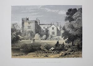 Fine Original Lithotint Illustration of Sizergh Hall, Westmoreland, Cumberland By F. W. Hulme. Pu...