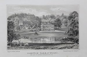 Original Antique Lithograph Illustrating Compton Park in Wiltshire, the Seat of Charles Penruddoc...