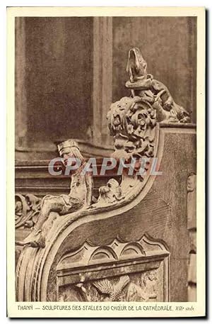 Carte Postale Ancienne Thann Sculptures des Stalles du Choeur de la Cathédrale