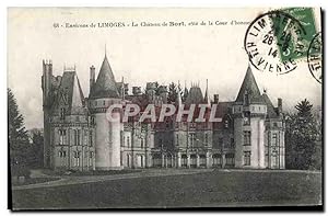 Carte Postale Ancienne Environs de Limoges Le Château de Bort Cote de la cour d'honneur