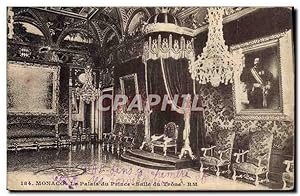 Carte Postale Ancienne Monaco Le Palais du Prince Salle du Trone