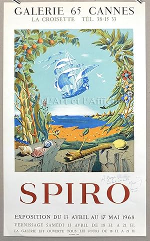 SPIRO Galerie 65 du 13 avril au 13 mai 1968, Affiche lithographique originale signée par l'artiste.