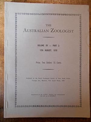 THE AUSTRALIAN ZOOLOGIST: Volume XV-Part 3: August 12, 1970