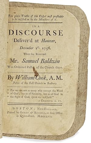 The plain Truths of the Gospel. A Discourse Deliver'd at Hanover, December 1st. 1756. When the Re...