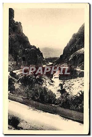 Carte Postale Ancienne Biskra Les Gorges a contrejour
