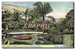 Carte Postale Ancienne Monte Carlo Les Jardins Groupe de Cocotiers
