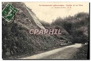 Carte Postale Ancienne La Normandie Pittoresque Vallée de la Vere Rochers du Buat